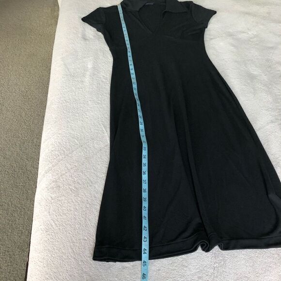 Vintage Banana Republic Short Sleeved Collared Deep V-neck Midi Empire Waist Dre - Picture 10 of 10